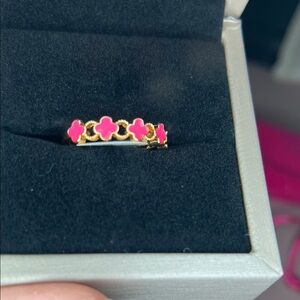 Gold and Pink Clover Ring